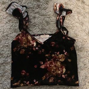 LA Hearts V-neck crop top